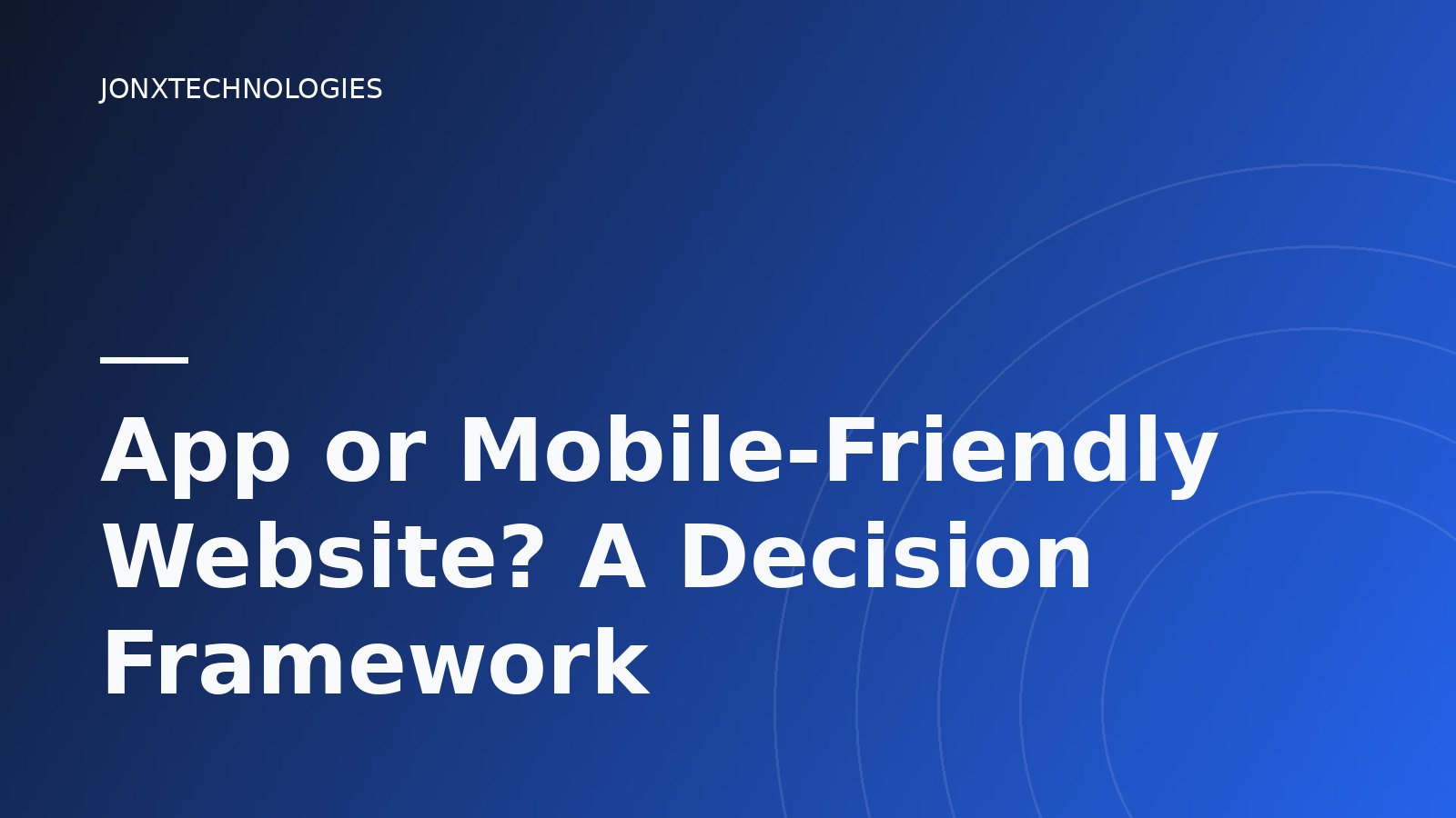 App or Mobile-Friendly Website? A Decision Framework